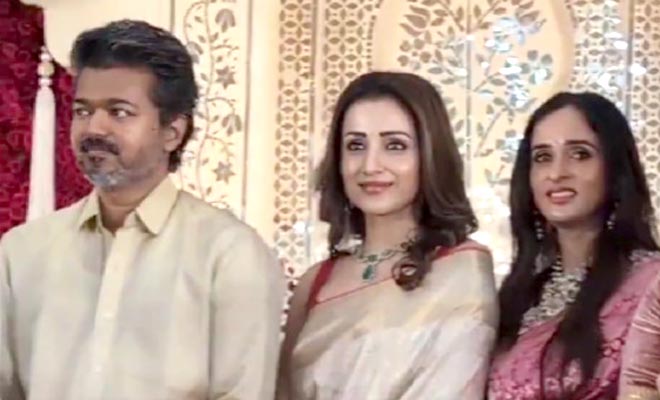Inside Kalpathi Suresh's Grand Wedding: Vijay & Trisha's Beige Outfits Turn Heads